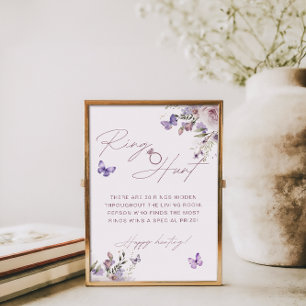 Póster Dusty Mauve Mariposa Bridal Shower Ring Caza juego