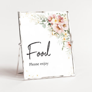 Póster Dusty Pink Floral Greeneration Baby Shower Food