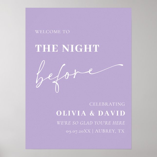 Póster Dusty Purple Night antes del ensayo de la cena Rót (Frente)