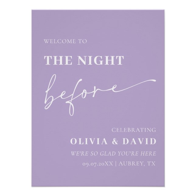 Póster Dusty Purple Night antes del ensayo de la cena Rót (Anverso)