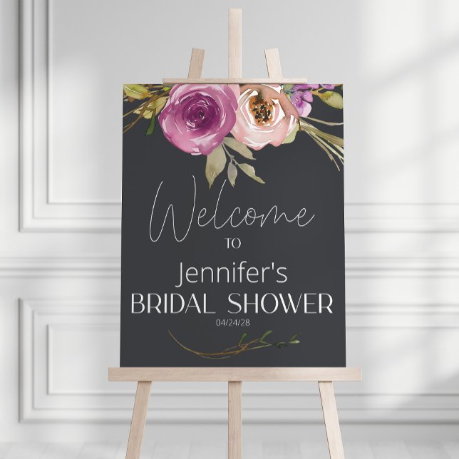 Póster Dusty Púrpura Púrpura Floral Elegante Ducha Bridal (Subido por el creador)