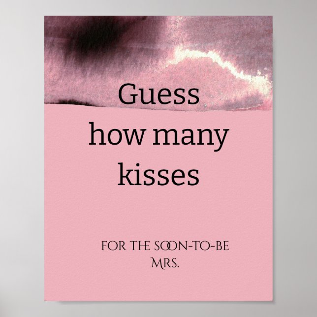 Póster Dusty rosa, Moderno cuántos besos duchan de novia (Frente)