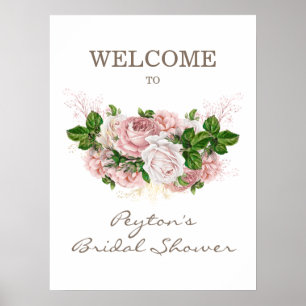 Póster Dusty Rose Rubor Rosa Blanco Regader de Novia Vint