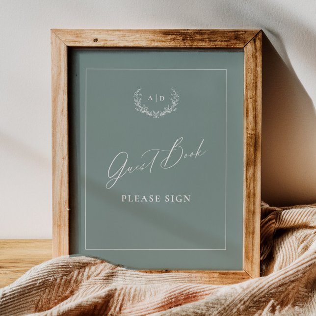 Póster Dusty Sage Guest Book Wedding Table Sign Decor (Subido por el creador)