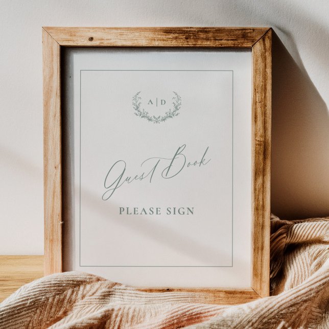 Póster Dusty Sage Guest Book Wedding Table Sign Decor (Subido por el creador)