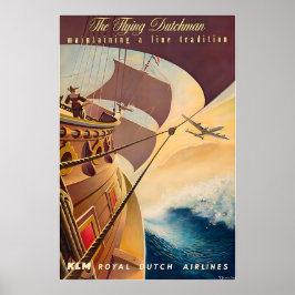 Póster Dutch Art Print KLM Travel Poster