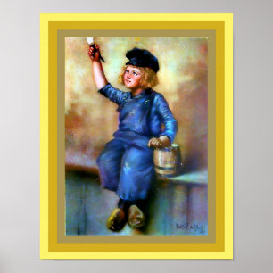 Póster Dutch Boy Painter Print Vintage 1908 enhanced copy