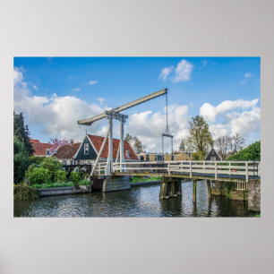 Póster Dutch lifting wooden bridge