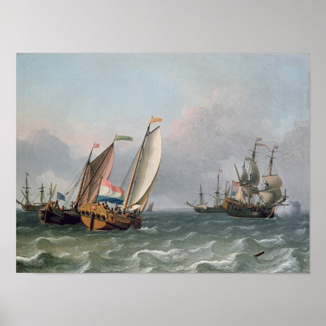 Póster Dutch Shipping in a Choppy Sea (Frente)