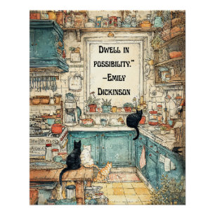 Póster Dwell In Possibility-Emily Dickinson