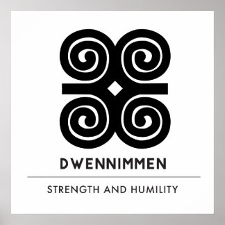 Póster Dwennimmen Fuerza | Símbolo de Adinkra humilde