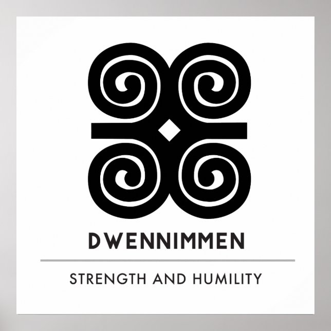 Póster Dwennimmen Fuerza | Símbolo de Adinkra humilde (Frente)