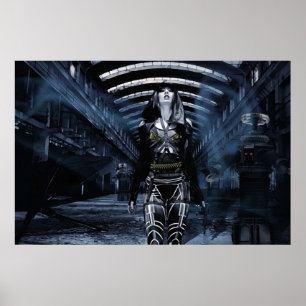 Póster DWR Futuristas Cyborg y Robots Retro