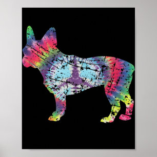 Póster Dye De Silueta De Bulldog Francés Para Perro Lover