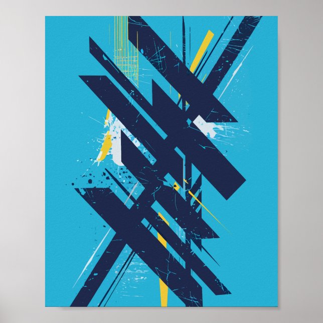 Póster Dynamic Abstract Street Art with Bold Shapes (Frente)