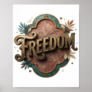 Póster Dynamic Gold FREEDOM Motivo Artístico