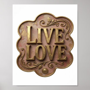 Póster Dynamic Gold VIVE AMA Diseño Moderno