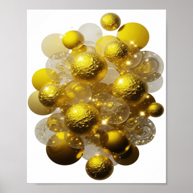 Póster Dynamic Silver BOLAS DORADAS DE LUZ CINTILANTE (Frente)