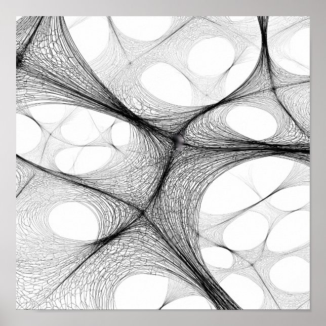 Póster Dynamic Warp Field Decoupage Template Line Art (Frente)