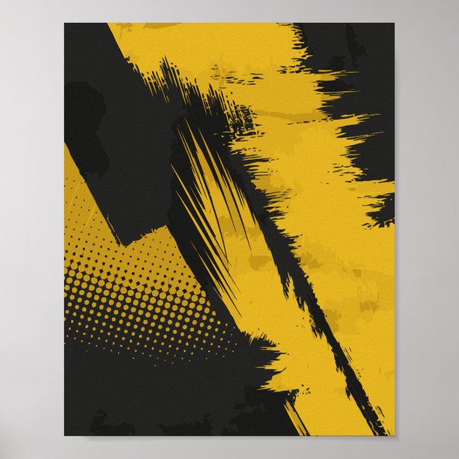 Póster Dynamic Yellow Paint over Dark Surface (Frente)
