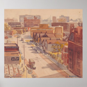 Póster E 18th Street Looking South - Hopper Print