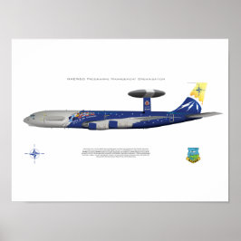 Póster E-3A de la OTAN, marcas para el 25º aniversario