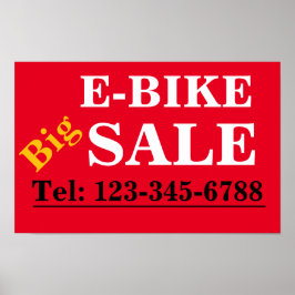Póster E-BIKE Big SALE SIGN for Showroom windows Poster