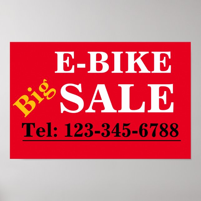 Póster E-BIKE Big SALE SIGN for Showroom windows Poster (Frente)