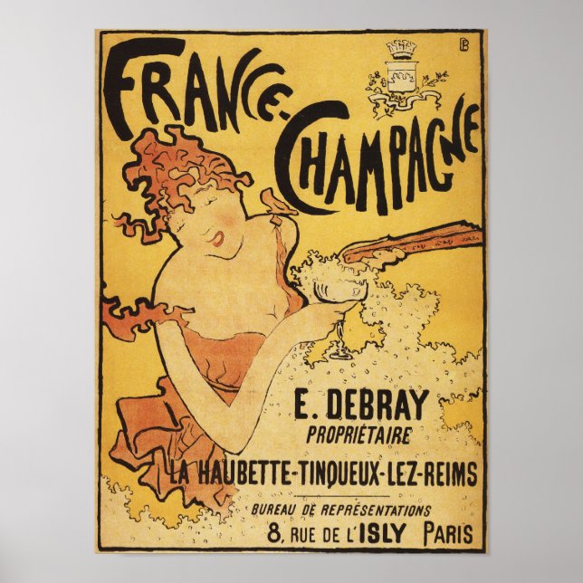 Póster E. Debray Champagne Advertisement Poster (Frente)