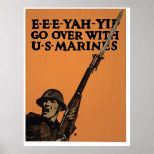 Póster E-E-YAH-YIP, Marines Estadounidenses