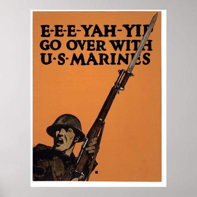 Póster E-E-YAH-YIP, Marines Estadounidenses (Frente)