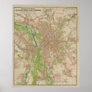 Póster E. Gaebler’s Grosser Plan von Leipzig (1943)