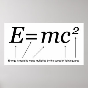 Póster E=MC2 La teoría de la relatividad de Einstein