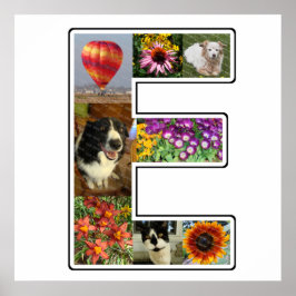 Póster E Monograma Crear su propio Collage de fotos de 8 