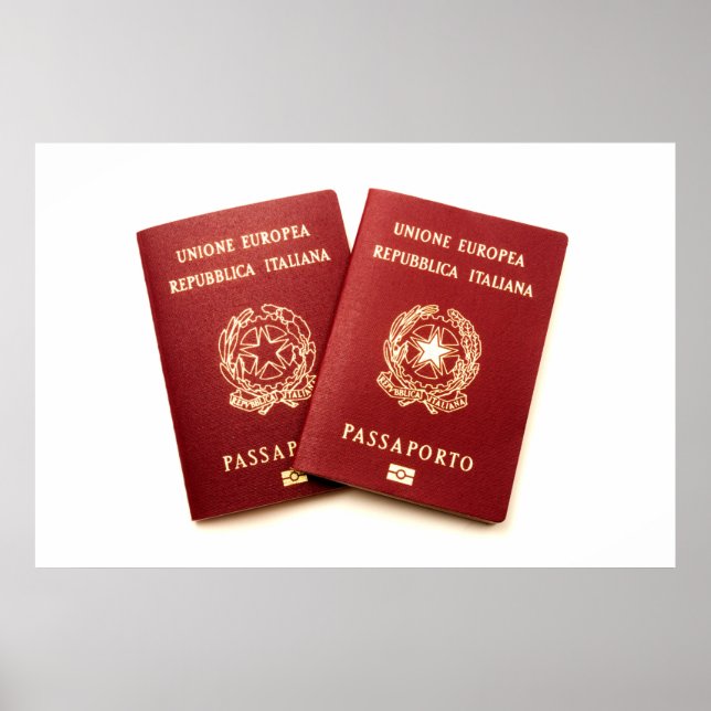 Póster e-pasaportes biométricos de Italia (Frente)