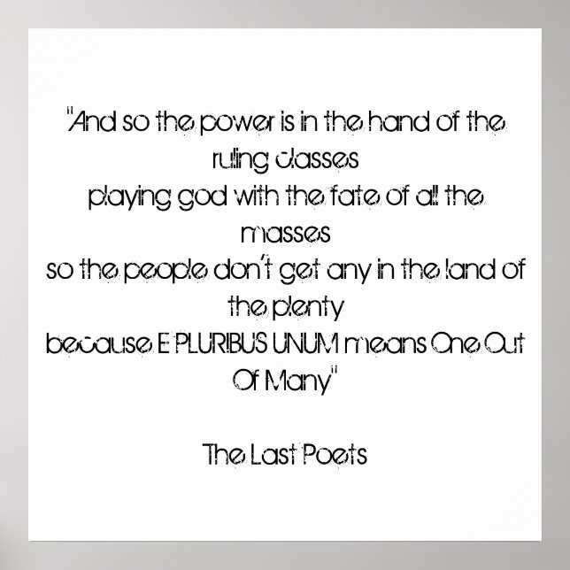 Póster E Pluribus Unum (Frente)