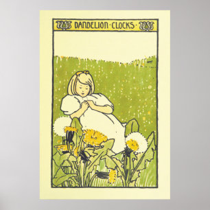 Póster E. Richardson Vintage afiche lindo chica