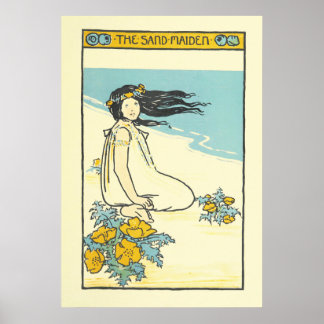 Póster E. Richardson vintage afiche lindo chica