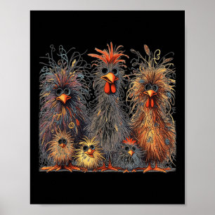 Póster Eagerlys Colorful Funny Chicken Art