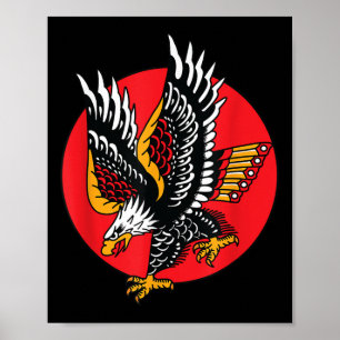 Póster Eagle American Tradicional Tattoo Tattoo Ink Old S