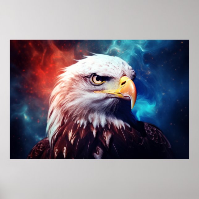 Póster Eagle Animal Bird Majestic Wilderalist Surrealist (Frente)