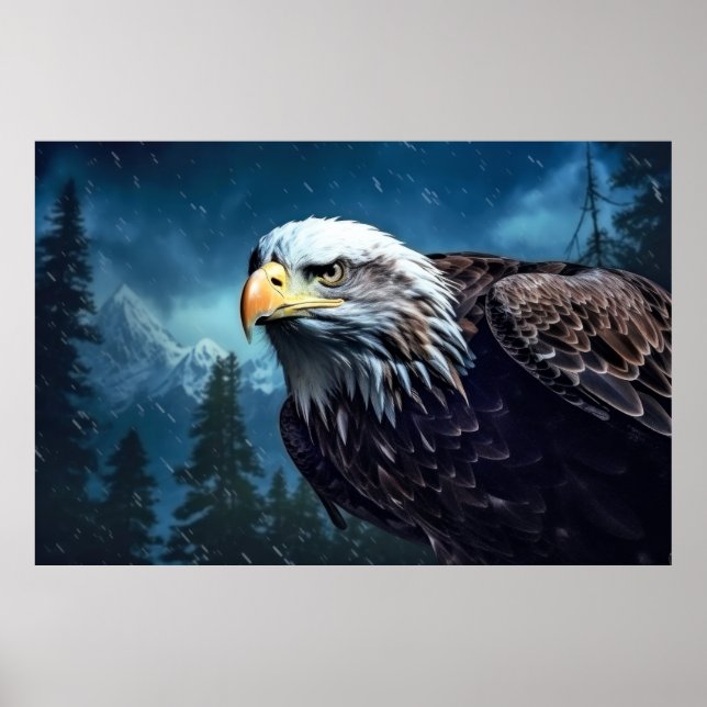 Póster Eagle Animal Bird Majestic Wilderness (Frente)