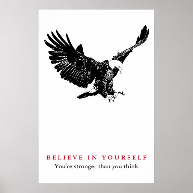 Póster Eagle confianza motivacional cree en ti mismo (Frente)