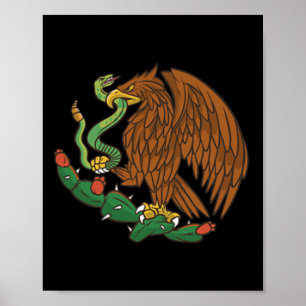 Póster Eagle Emblem México Bandera Mexicana Cinco De Mayo