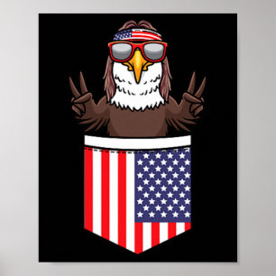 Póster Eagle In Pocket Patriotic Independence Day 4Of