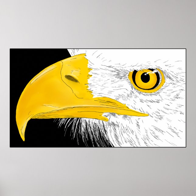 Póster Eagle Line Art (Frente)