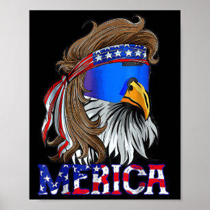 Póster Eagle Mullet 4 De Julio Día De La Independencia Es