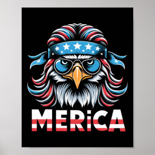 Póster Eagle Mullet Sungles Merica Bandera Estadounidense