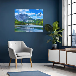 Póster Eagle Soaring Lake Mountain Poster