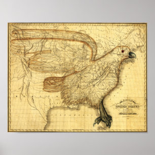 Póster Eagle sobrepuso en los Estados Unidos